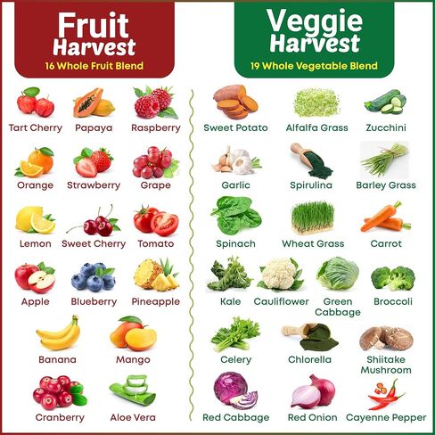 Fruits and Vegetables Supplements – 2 Pack Combination Fruit & Veggies Supplement – Whole Food Vitamins & Minerals for Adults – Superfood Veggie Vitamins for Adults (180 x 2, 360 Ct) in Saudi Arabia