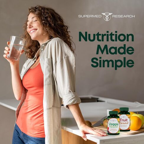 Fruits and Vegetables Supplements – 2 Pack Combination Fruit & Veggies Supplement – Whole Food Vitamins & Minerals for Adults – Superfood Veggie Vitamins for Adults (180 x 2, 360 Ct) in Saudi Arabia