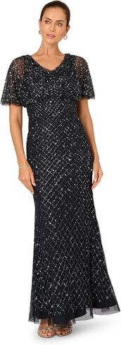 Adrianna Papell Women's Beaded Cowl Drape Dress in Saudi Arabia