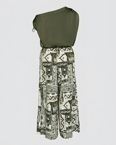 CHICME Women Summer 2 Piece Outfits Cold Shoulder Top Floral Print Wide Leg Pants Sets Travel Vacation Matching Set in Saudi Arabia