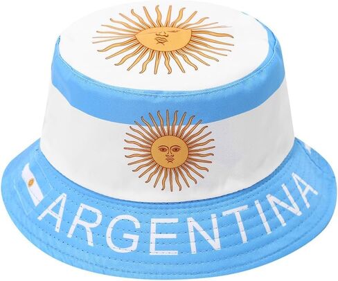 Argentina Flag Bucket Hats,Fashion Sun Cap, Packable Outdoor Mexico Fisherman Hat World Up for Women Men 22-22.8 Inch Head Circumference in Kuwait