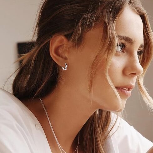 TUGHRA Dog Paw Print Hoop Earrings for Women, 925 Sterling Silver Small Huggie Earrings, Hypoallergenic Cartilage Earrings for Pet Lovers, Cute Animal Jewelry Gift for Dog Cat Owners Birthday in Saudi Arabia