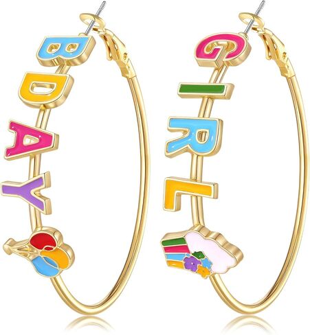 Birthday Earrings for Women BDAY Hoop Earrings Happy Birthday Jewelry Outfits Accessories Celebration Party Favor Birthday Gift for Her in Kuwait