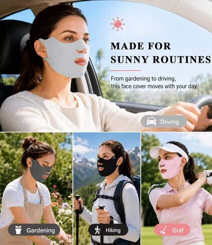 UV Face Mask UPF50+ Sun Protection, Cooling Breathable Face Cover for Women Men, Summer Outdoor Sports Half Mask in Saudi Arabia