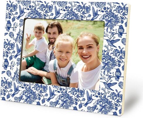 هدايا الكوبية الصيفية، إطار صورة الأزهار 5x7، ديكور غرفة المنزل Cottagecore، إطارات الصور زهرة Chinoiserie لغرفة المنزل غرفة نوم مكتب منضدية الجرف جدار عرض الديكور in Kuwait