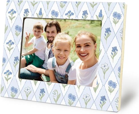 هدايا الكوبية الصيفية، إطار صورة الأزهار 5x7، ديكور غرفة المنزل Cottagecore، إطارات الصور زهرة Chinoiserie لغرفة المنزل غرفة نوم مكتب منضدية الجرف جدار عرض الديكور in Kuwait