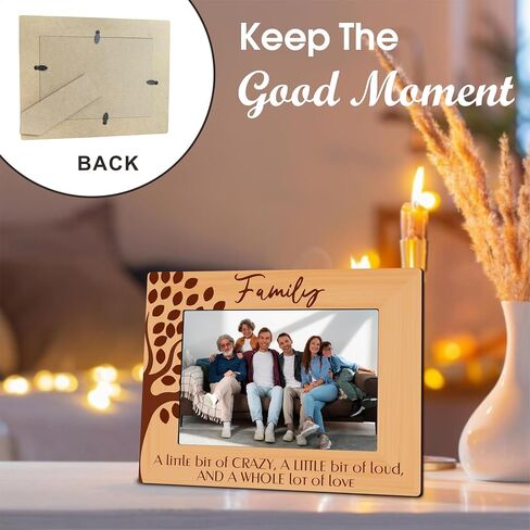 Family Wooden Frame Suitable For 5x7 Inch Photo - Minimalism Family Member Picture Decor - Modern Farmhouse Home Tabletop Shelf Display Picture Frame - Housewarming Family Keepsake Gift - A05 in Saudi Arabia