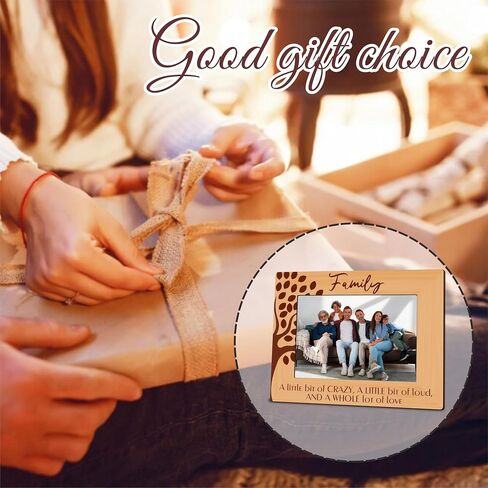 Family Wooden Frame Suitable For 5x7 Inch Photo - Minimalism Family Member Picture Decor - Modern Farmhouse Home Tabletop Shelf Display Picture Frame - Housewarming Family Keepsake Gift - A05 in Saudi Arabia