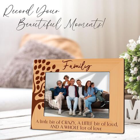 Family Wooden Frame Suitable For 5x7 Inch Photo - Minimalism Family Member Picture Decor - Modern Farmhouse Home Tabletop Shelf Display Picture Frame - Housewarming Family Keepsake Gift - A05 in Saudi Arabia