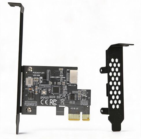 PCIe x1 USB 3.2 Gen 1 Expansion Card for Desktop - 20Pin Type E to Type C Adapter - Black in Saudi Arabia