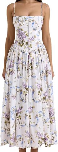 Women's Elegant Temperament Dress, European and American Sexy Gentle Socialite Style Floral Suspender Dress in Saudi Arabia
