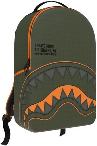 Sprayground Nylon Shark Central Army DLX-Ripstop Backpack, Military Design, One Size, Multi-Color, Unisex, Casual, Ripstop Nylon in Saudi Arabia