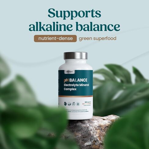 Urenus pH Balance Electrolyte Mineral Complex with Organic Alfalfa – Magnesium, Potassium, Calcium, Zinc, Vitamin C & Vitamin D3 – Electrolyte & Mineral Supplement – 120 Capsules in Saudi Arabia