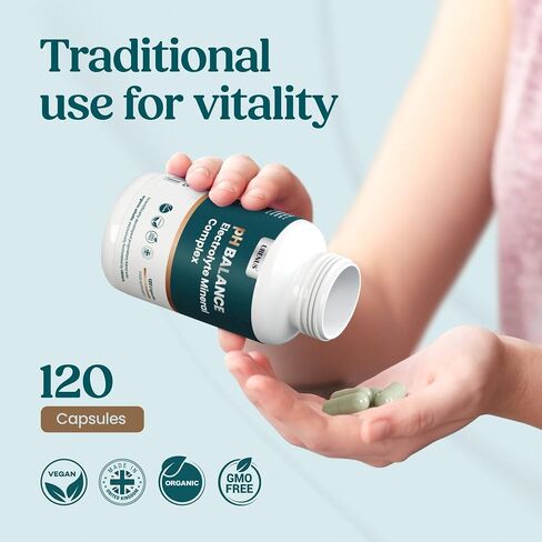 Urenus pH Balance Electrolyte Mineral Complex with Organic Alfalfa – Magnesium, Potassium, Calcium, Zinc, Vitamin C & Vitamin D3 – Electrolyte & Mineral Supplement – 120 Capsules in Saudi Arabia