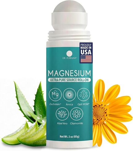 Dr. Robaina Magnesium Roll On – Zechstein Magnesium Chloride with Arnica & OptiMSM for Targeted Muscle Comfort, Active Recovery & Tired Feet, 3 oz in Saudi Arabia
