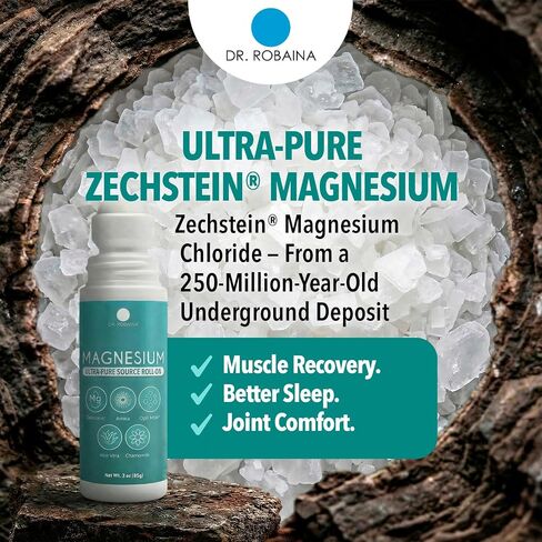 Dr. Robaina Magnesium Roll On – Zechstein Magnesium Chloride with Arnica & OptiMSM for Targeted Muscle Comfort, Active Recovery & Tired Feet, 3 oz in Saudi Arabia