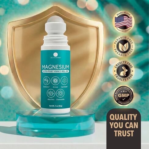 Dr. Robaina Magnesium Roll On – Zechstein Magnesium Chloride with Arnica & OptiMSM for Targeted Muscle Comfort, Active Recovery & Tired Feet, 3 oz in Saudi Arabia