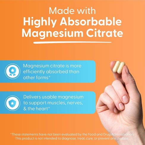 Doctor's Best Magnesium Citrate Supplement - Mag Citrate Caps 125 mg for Women & Men, Sleep & Calm Support for Adults, Occasional Constipation Relief, Non-GMO, Vegan, Gluten Free - 120 Veg Capsules in Saudi Arabia