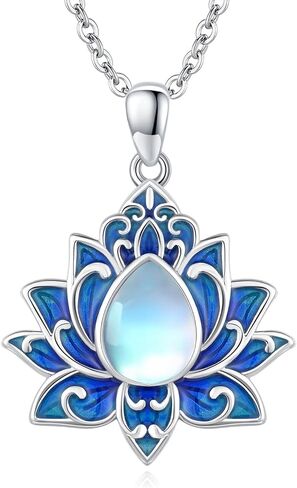 Lotus Neckalce/Evil Eye Necklace 925 Sterling Silver Flower Yoga Necklace Protection Amulet Spiritual Jewelry for Women in Saudi Arabia
