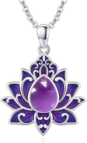 Lotus Neckalce/Evil Eye Necklace 925 Sterling Silver Flower Yoga Necklace Protection Amulet Spiritual Jewelry for Women in Saudi Arabia