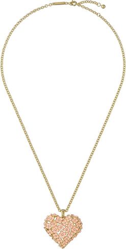 Ted Baker London Bonte Bouquet Heart Pendant Necklace for Women (Gold/Light Pink & Crystal) in Kuwait