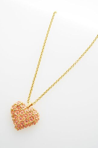 Ted Baker London Bonte Bouquet Heart Pendant Necklace for Women (Gold/Light Pink & Crystal) in Kuwait