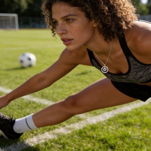 Dainty Soccer Necklace for Women - 925 Sterling Silver Mobius Soccer Ball Jewelry for Sports Lover She Believed She Could so She Did Necklaces Inspirational Gifts for Graduation Birthday in Saudi Arabia