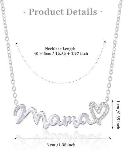 Louney Mama Necklace for Women,Dainty Trendy Mom Pendant Necklace Jewelry Gifts for New Mama, Expecting Mom, First Mother's Day in Saudi Arabia