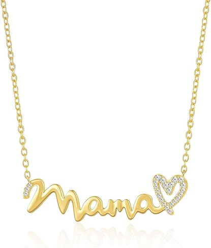 Louney Mama Necklace for Women,Dainty Trendy Mom Pendant Necklace Jewelry Gifts for New Mama, Expecting Mom, First Mother's Day in Saudi Arabia