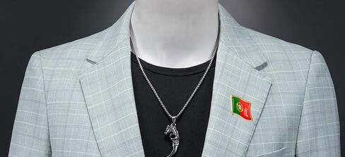 Portugal Flag Wave Shape Pin 1 Inch Back Butterfly Buckle or Cylinder Buckle Brooch Patriotic Badge in Saudi Arabia