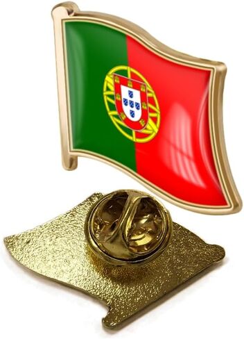 Portugal Flag Wave Shape Pin 1 Inch Back Butterfly Buckle or Cylinder Buckle Brooch Patriotic Badge in Saudi Arabia
