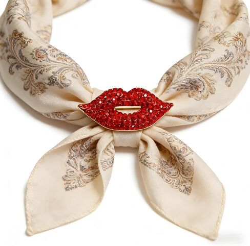 Brooch Pins for Women Fashion Crystal Rhinestone Pearl Jewelry, Red Lips Rhinestone Brooch Pin, Crystal Shining Mouth Design, Party Wedding Jewelry Accessories Gift in Saudi Arabia