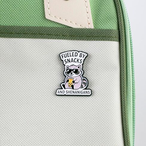 Fueled By Snacks And Shenanigans Chaotic Raccoon Snack Humor Enamel Pin, Cute Raccoon Chaos Pin Brooch, Snacky Trash Panda Brooch Badge, Snack Foodie Lapel Badges, Funny Quirky Gift For Sassy Girl Women Sarcastic Friend Snack Lover, Chaotic Animal Accesso in Saudi Arabia