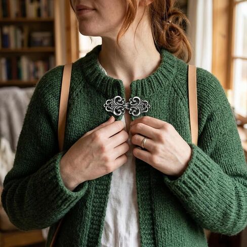 8-Pack Vintage Sweater Clips for Women Decorative Metal Shawl Fastener Retro Cardigan Collar Brooch Loose Dress Back Cinch Antique Shirt Tightener Accessories Set in Saudi Arabia