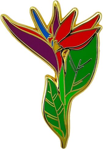 Enamel Pin,Bird of Paradise Lapel Pin,Tropical Style Brooch,DIY Decor Collection,Gift for Flower Lovers,Friends,Teens,Wife,Pin for Wedding,Birthday, Anniversary,Social Charity Party in Saudi Arabia