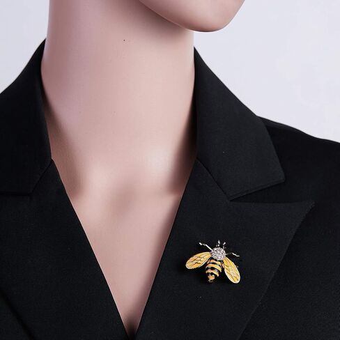 Rhinestone Bee Brooch for Women Cute Sparkling Crystal Bee Lapel Pin Party Jewelry for Blouse,Jacket, Scarf, Hat in Saudi Arabia
