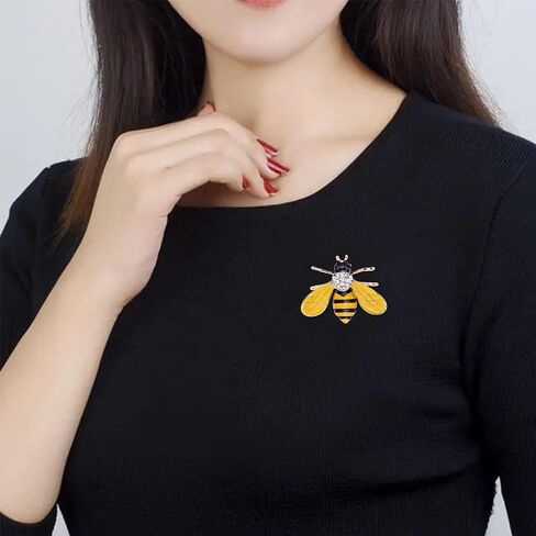 Rhinestone Bee Brooch for Women Cute Sparkling Crystal Bee Lapel Pin Party Jewelry for Blouse,Jacket, Scarf, Hat in Saudi Arabia