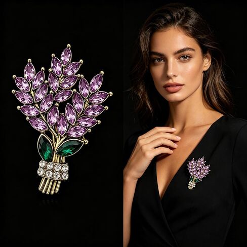 دبوس بروش بتصميم لافندر أنيق للنساء، دبابيس دبابيس نسائية إكسسوارات مجوهرات لأي مناسبة وملابس in Kuwait