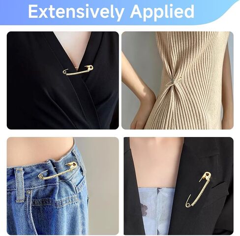 20-Piece Safety Pins for Clothes, Decorative Large Safety Pin Brooch Set with Rhinestone, Fashion for Sweaters Scarves Shawls and Jackets, Elegant Brooch Gold and Silver in Saudi Arabia