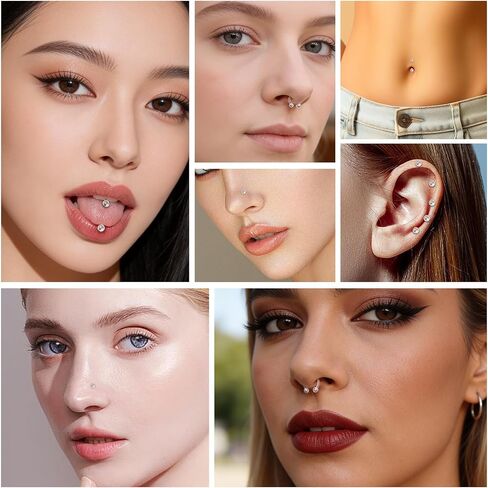 Clear Piercing Retainer - 16 Gauge Plastic Piercings, Acrylic Clear Cartilage Jewelry for Lip Tongue Belly Button Rings in Saudi Arabia