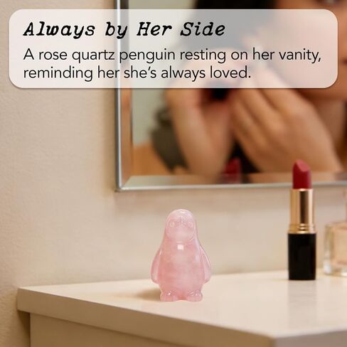 Rose Quartz Penguin Gift for Wife – to My Wife Romantic Crystal Penguin, Symbol of Forever Love & Lifetime Devotion, Anniversary Love Keepsake from Husband, Easter Basket Stuffer (to My Wife) in Saudi Arabia