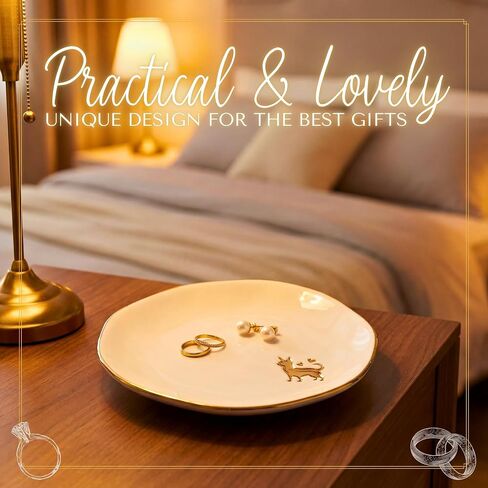 InnoBeta Chihuahua Gifts for Women, Chihuahua Mom Gifts for Dog Lover, Ceramic Jewelry Tray, Decorative Trinket Dish for Rings Earrings, 4.75" in Kuwait