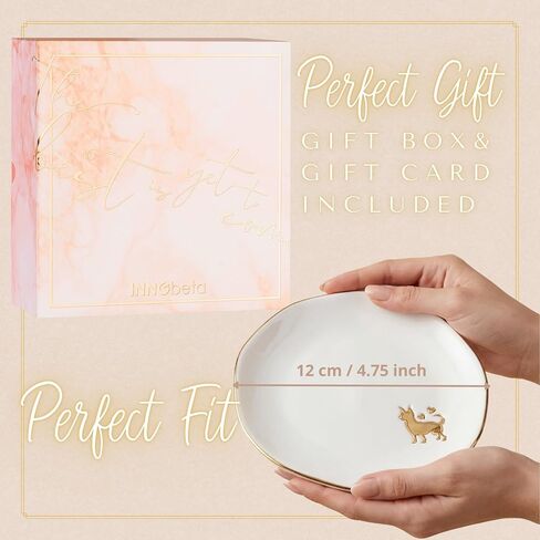 InnoBeta Chihuahua Gifts for Women, Chihuahua Mom Gifts for Dog Lover, Ceramic Jewelry Tray, Decorative Trinket Dish for Rings Earrings, 4.75" in Kuwait