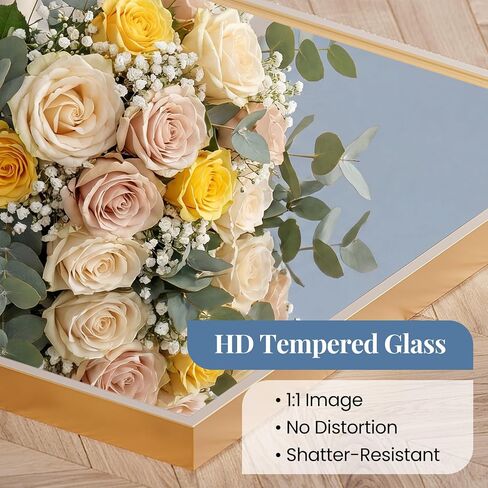 DUMOS Bathroom Mirror for Over Sink, 40" x 30" Rectangle Wall Mount Mirror with Metal Frame, Modern Vanity Mirrors with Tempered Glass, for Home Decor, Anti-Rust, Horizontal or Vertical, Gold in Saudi Arabia