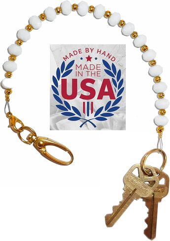 Hidden Hollow Beads Key Keeper, Finder Chain 12" Women's Hand Beaded USA Purse Handbag Holder Wallet Organizer Accessory Gift in Kuwait