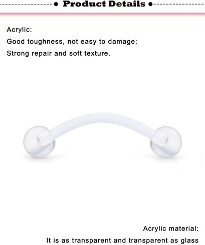 Snake Eyes Frog Eyes Tongue Ring 14G Plastic Curved Barbell Retainer for Women Clear Pregnancy Belly Ring 12mm 14mm 16mm in Saudi Arabia