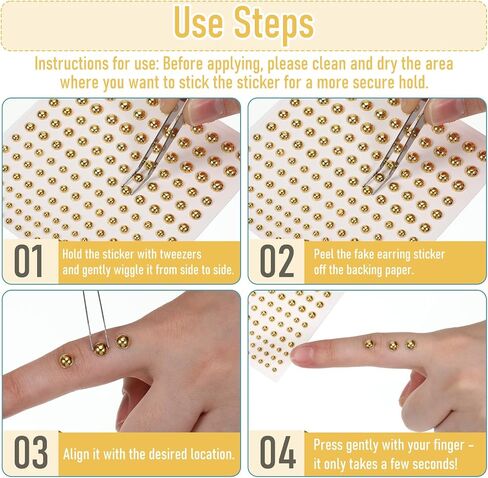 Faux Eyebrow Piercing, Stick on Acrylic Fake Dermal Piercing Fake Face Piercings Fakes Nose Stud Non-Piercing Kit Adhesive Face Jewelry Piercings Balls Punk Y2k Makeup for Women Men in Saudi Arabia