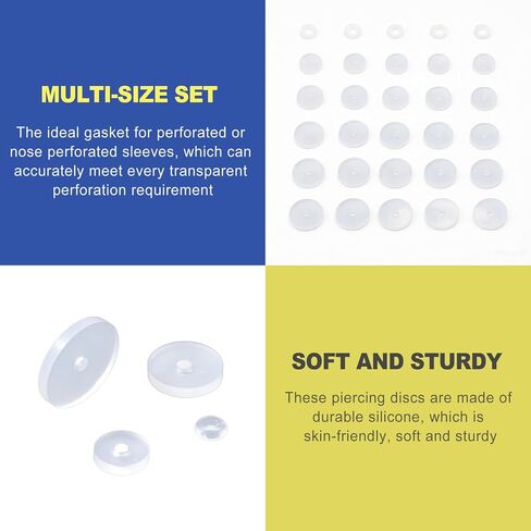 200 Pcs Clear Silicone Piercing Discs for Piercing Bump 3/5/7/9mm, No Pull Soft Earring Spacers, Stoppers & Backs, Keloid Pressure Clip Disk for Ear Piercings Support, Plastic Pads in Saudi Arabia