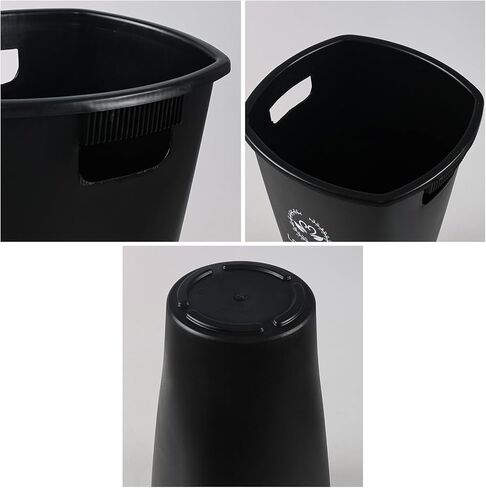 16 Inch Black Tall Flower Buckets Set with Cutout Handle, Set of 4 | Plastic Floral Vase Bucket, For Cut Flowers, Home Wedding Decoration in Kuwait