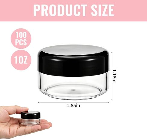 100 Pack 1Oz Plastic Container Jars with Lids, Round Clear Cosmetic Containers Bulk, Leak Proof Small Sample Jars Wide Mouth for Cream Lotion Makeup Travel Storage in Saudi Arabia